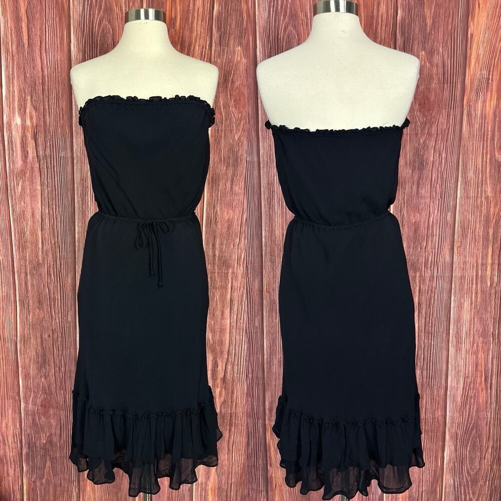 Mica Womens Y2K Strapless Dress Blouson Flare Cinch Waist Size 6 Whimsygoth